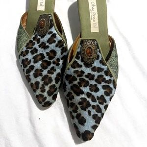 Olivia Rose Tal Leopard Print Mules
